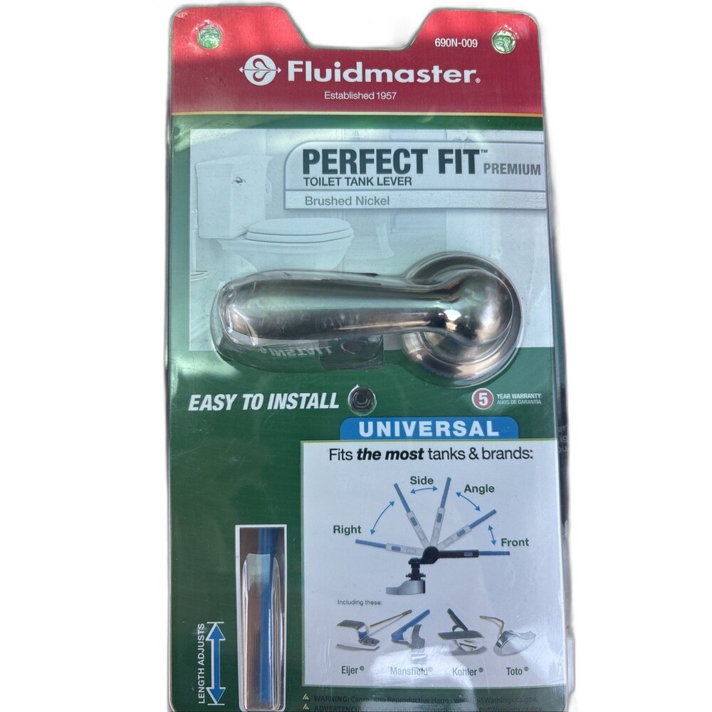 Fluidmaster Perfect Fit Premium Toilet Lever Brushed Nickel 690N-009